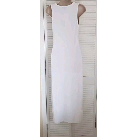 NWT $129 TRUE RELIGION WHITE LACE UP HS LOGO MIDI DRESS SZ MEDIUM - Picture 6 of 9